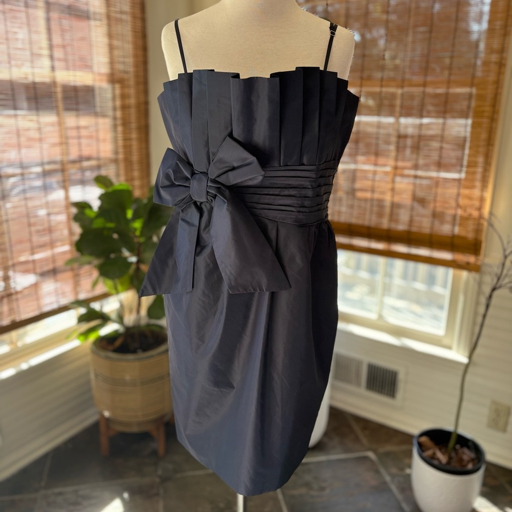 NWT. Laundry By Shelli Segal Black Pleated Mini Dress